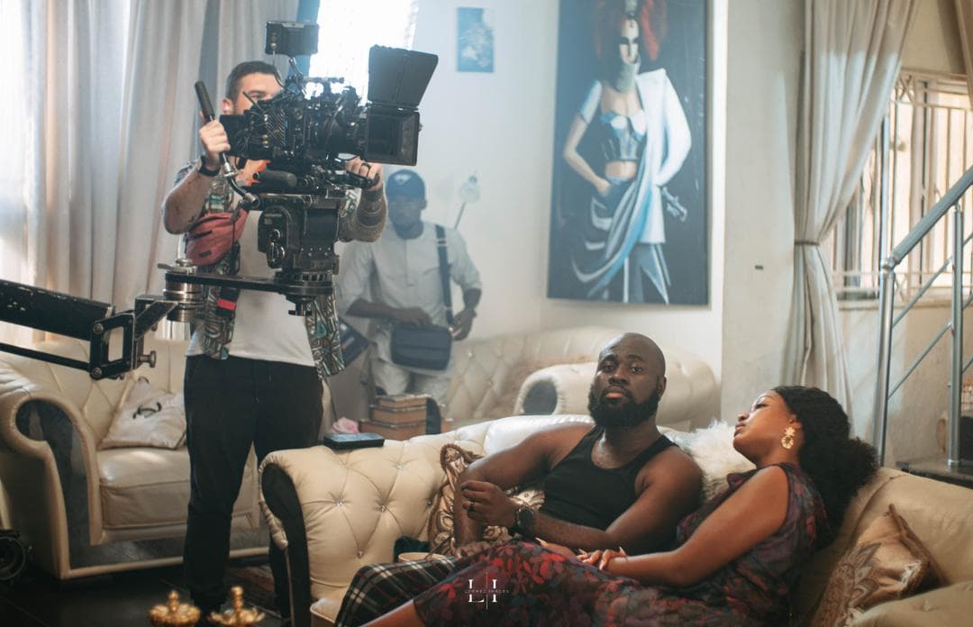 Cinema camera on a film set